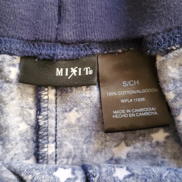 Mix It Blue Pajama Set Sz Small - Picture 4 of 9